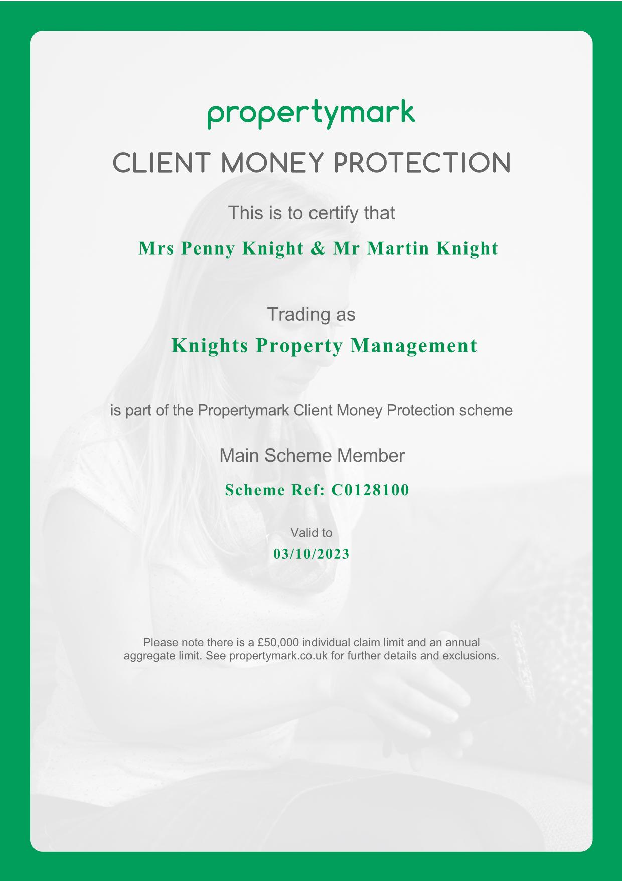 CMP Certificate Knights Property Management